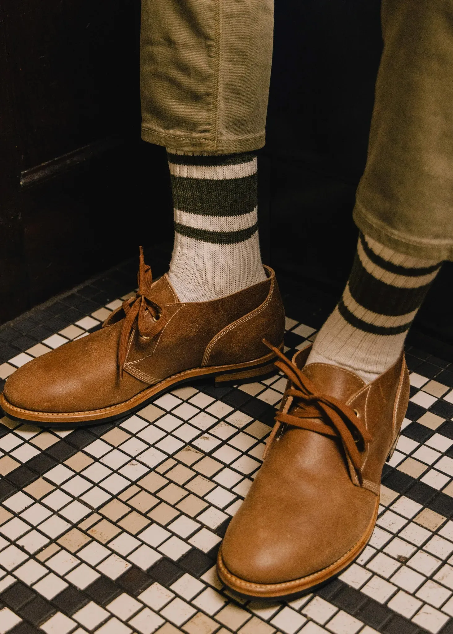 american trench - THE MONO STRIPE sock in Denim Heather