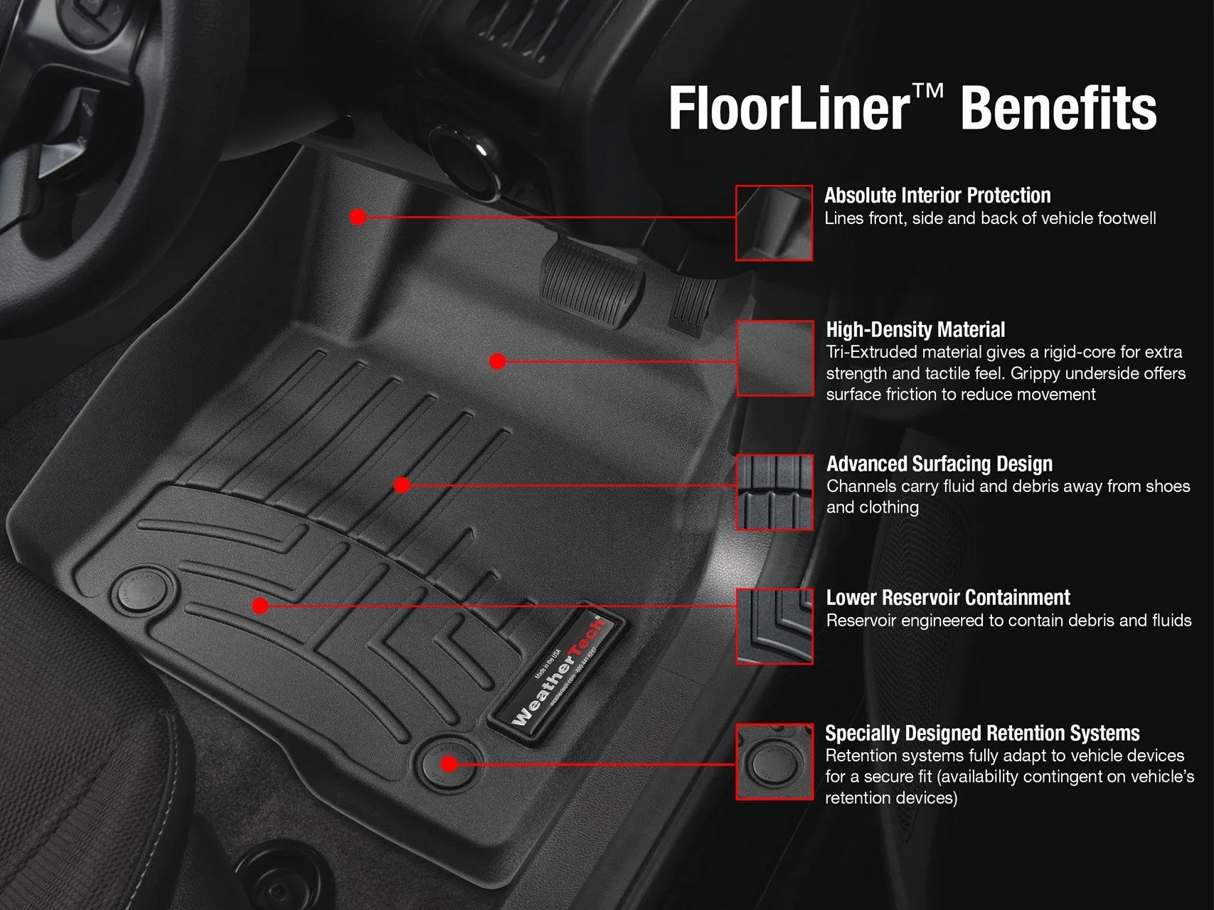Audi Q7 Floor Mat Liner Fits Years 2006-15 from WeatherTech #447781-441512-441513