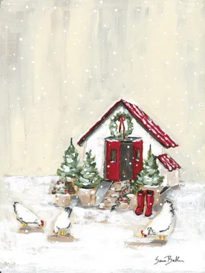 BAKE323 - Farmhouse Christmas Chicken Coop - 12x16