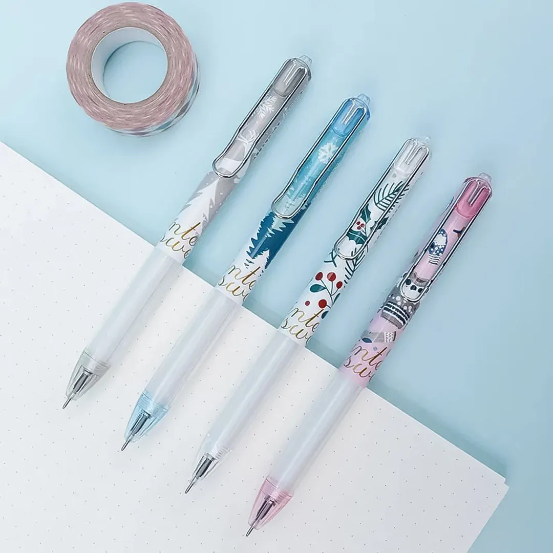 Beifa Ice and Snow Pattern Beautiful Retractable Gel Pen Black