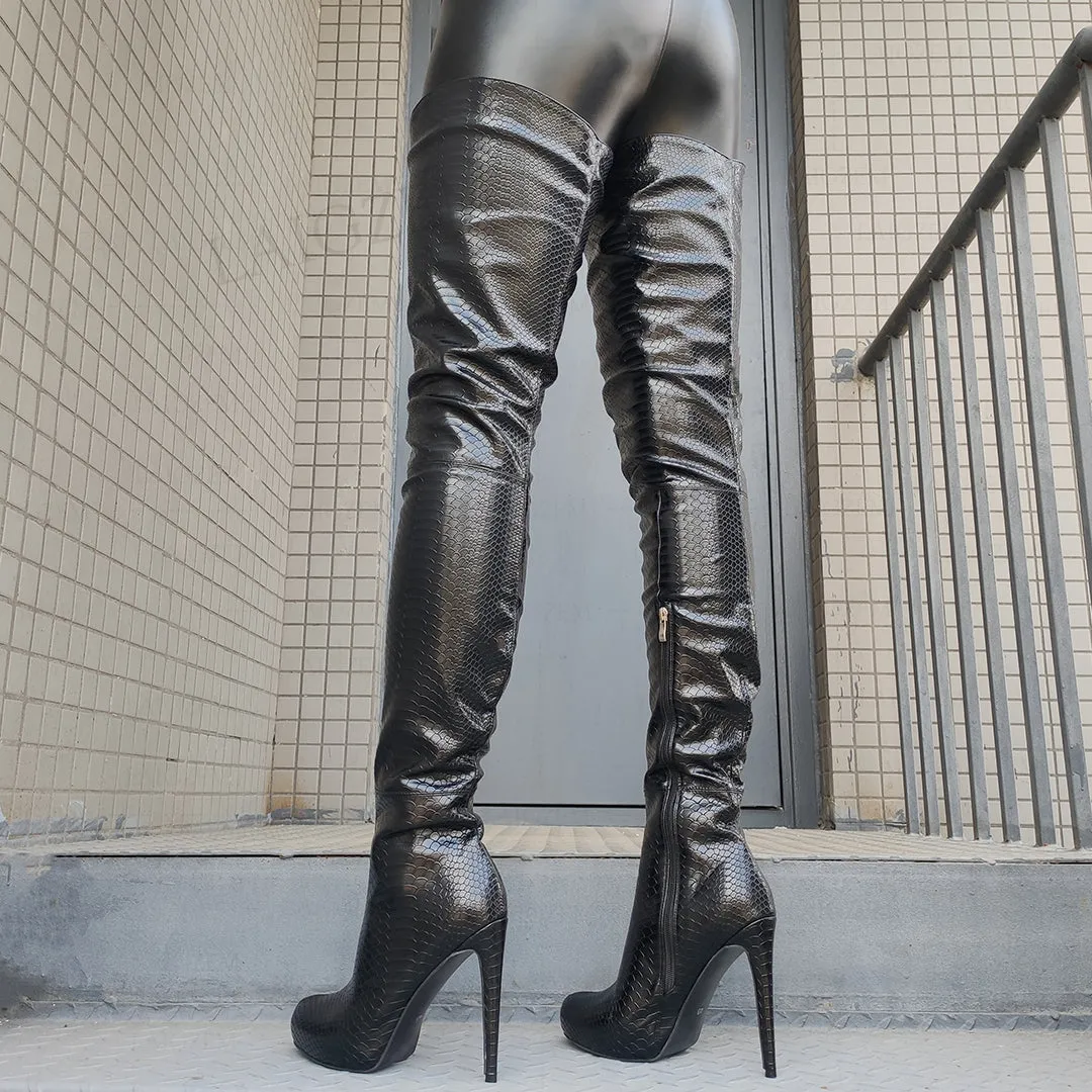 Crocodile Print Boots