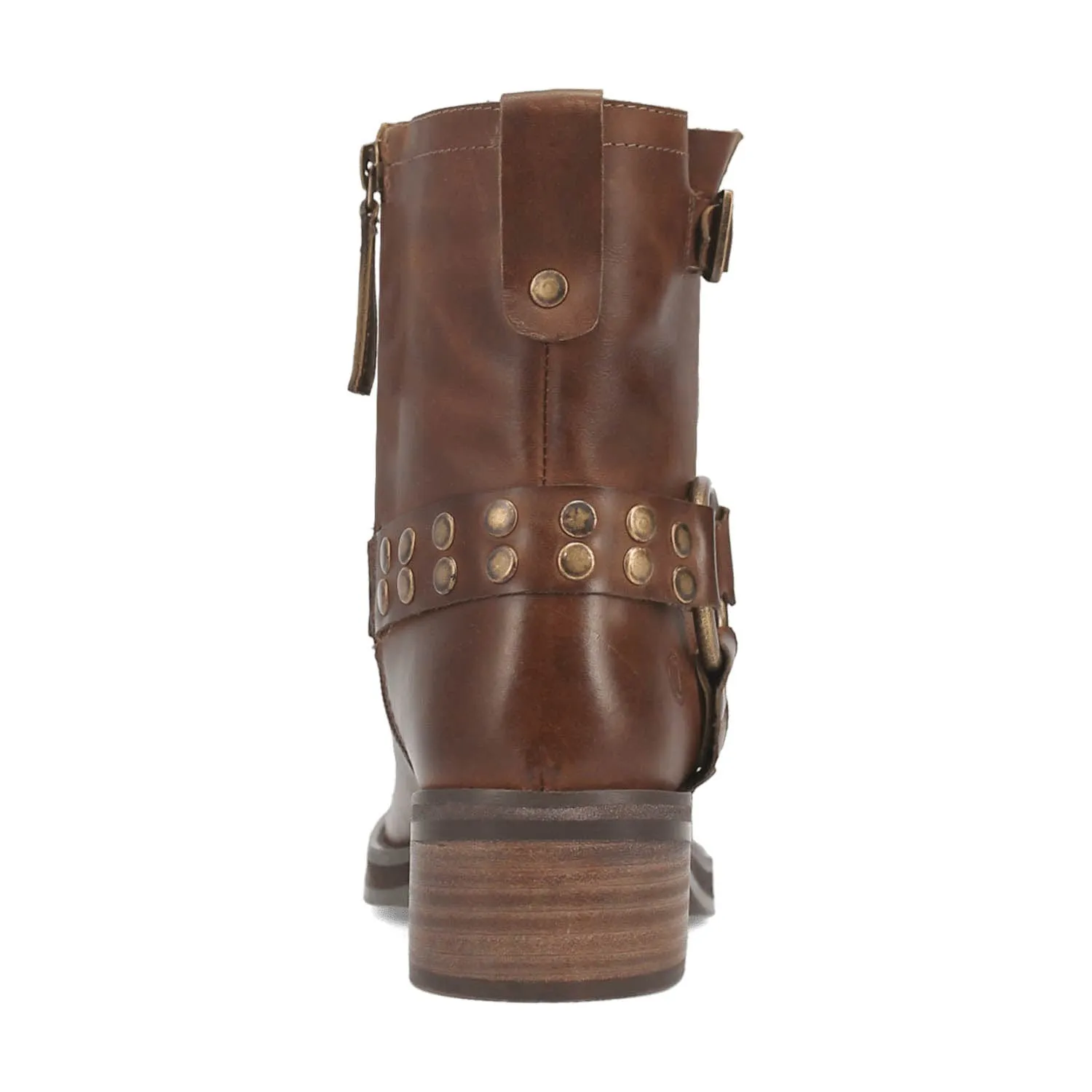 Dingo Womens Anarchyie Brown Leather Motorcycle Boots