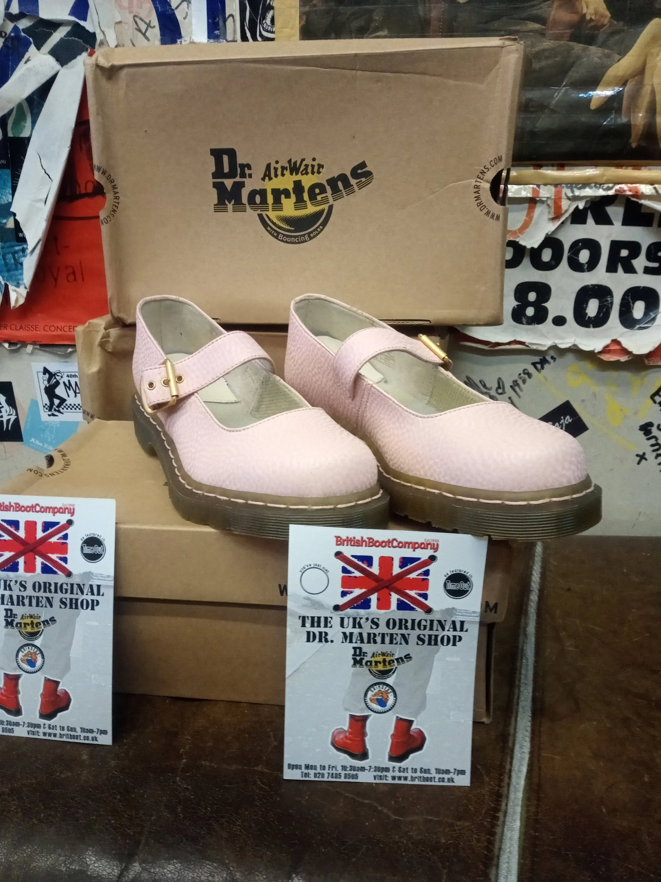 Dr Martens Mary Jane Pink QQ Leather Size 8