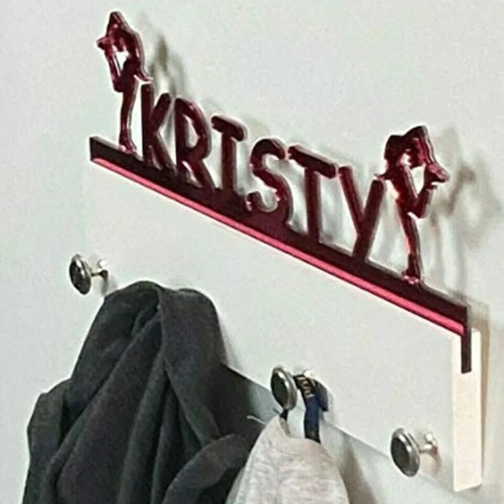 Figure Ice Skater Personalized Sports Coat Hook Hanger, Handmade Wall Organizer, Storage Space for Your Living Space