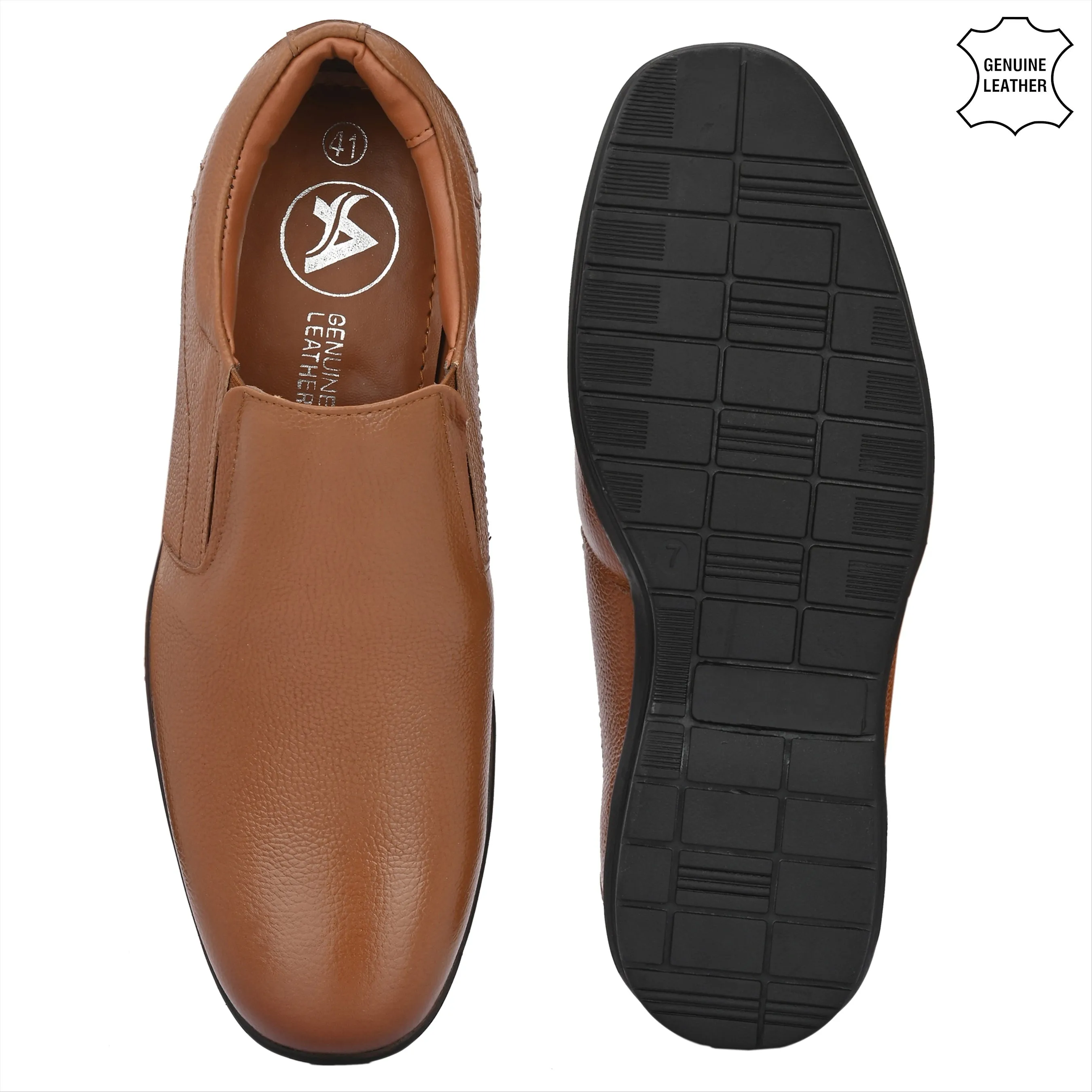 Flawless Full Grain Leather Slip Ons