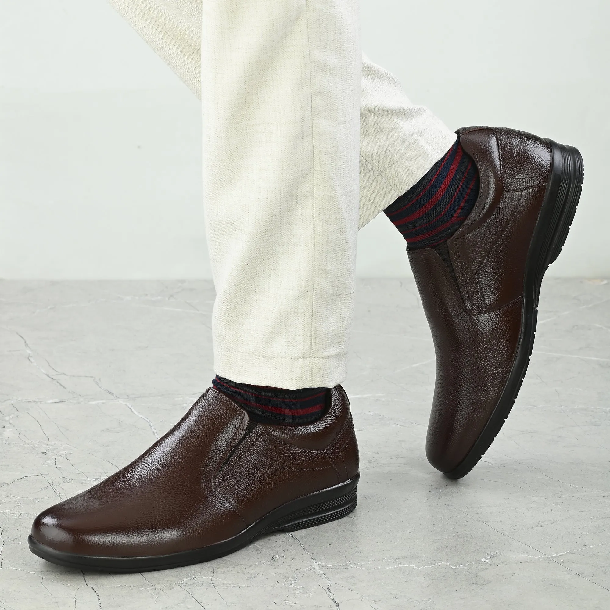 Flawless Full Grain Leather Slip Ons