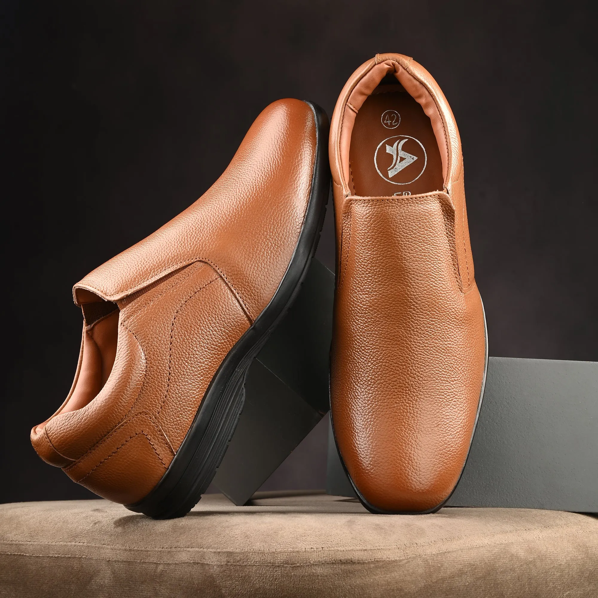 Flawless Full Grain Leather Slip Ons