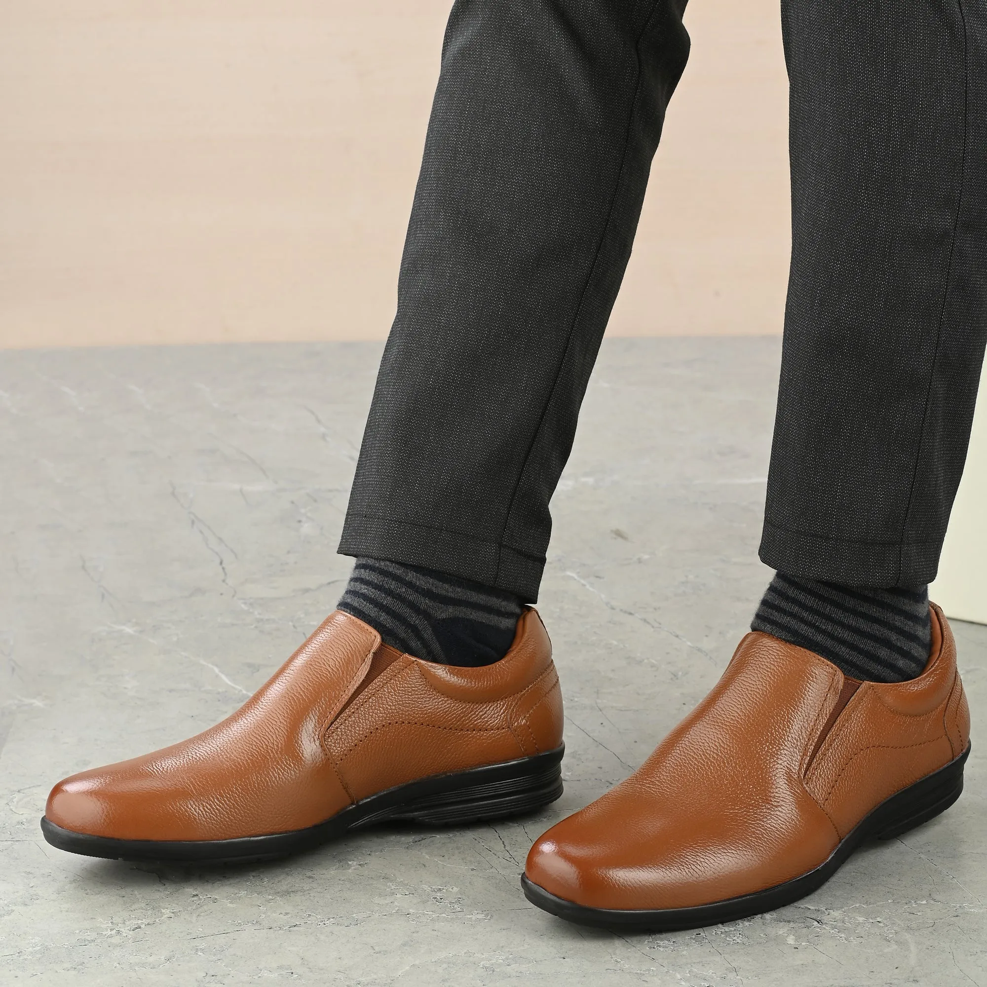 Flawless Full Grain Leather Slip Ons
