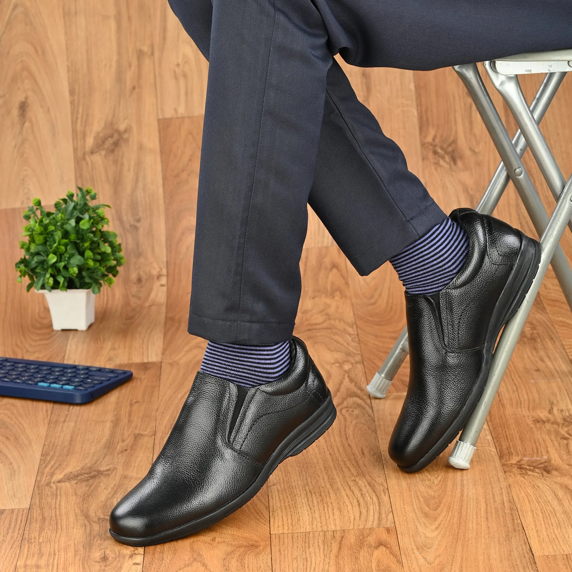 Flawless Full Grain Leather Slip Ons