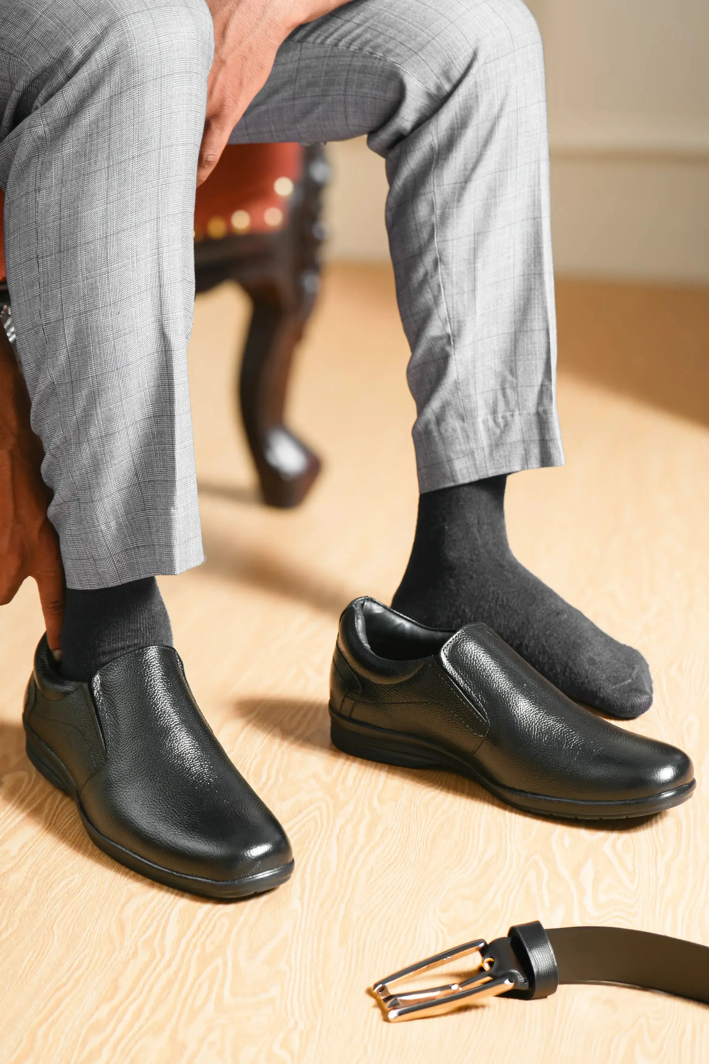 Flawless Full Grain Leather Slip Ons