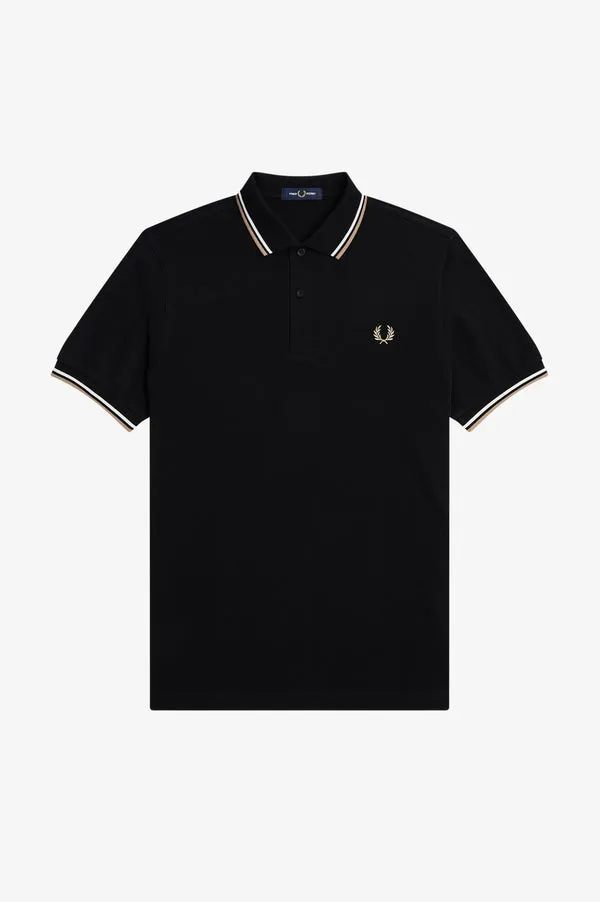 Fred Perry M3600 Polo - Black / Snow / Stone
