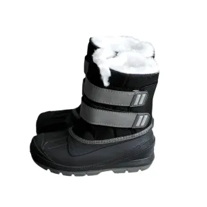 Grey Double-Strap Snow Boots