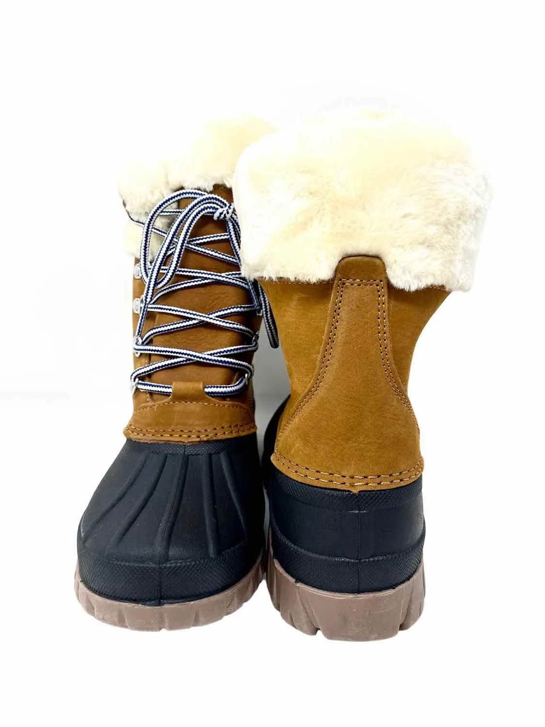 J Crew Women's Camel/Black Snow Suede Rubber Size 7 Boots