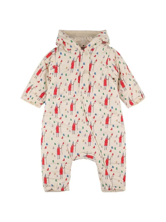 Jellymallow   Printed tech puffer snow romper 