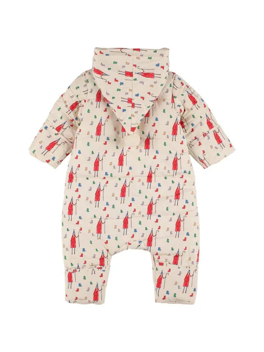 Jellymallow   Printed tech puffer snow romper 