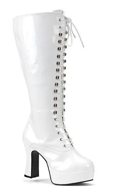Lace-up GoGo Boots with 4-inch Chunky Heel Exotica-2020