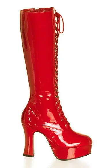 Lace-up GoGo Boots with 4-inch Chunky Heel Exotica-2020