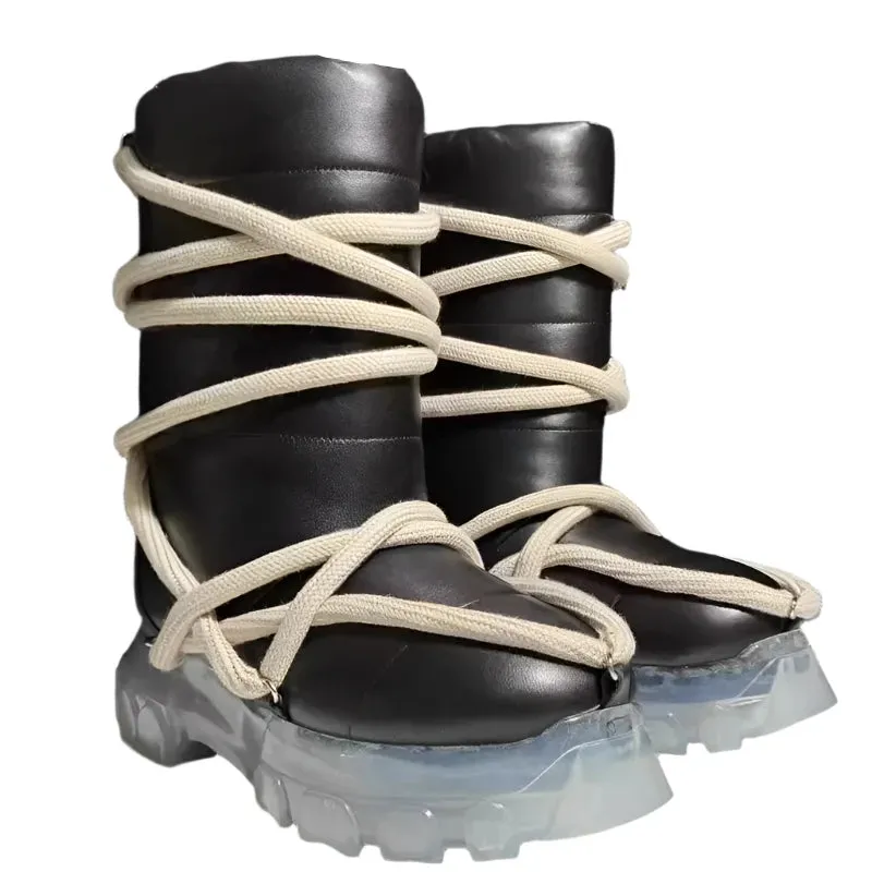 Lace-Up Puffer Boots
