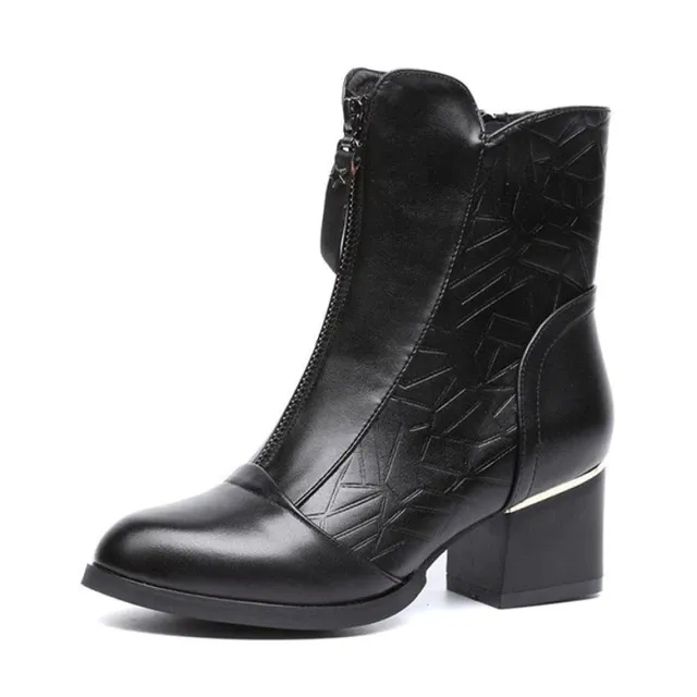 Lander Women's Square Heel Ankle Black Boots