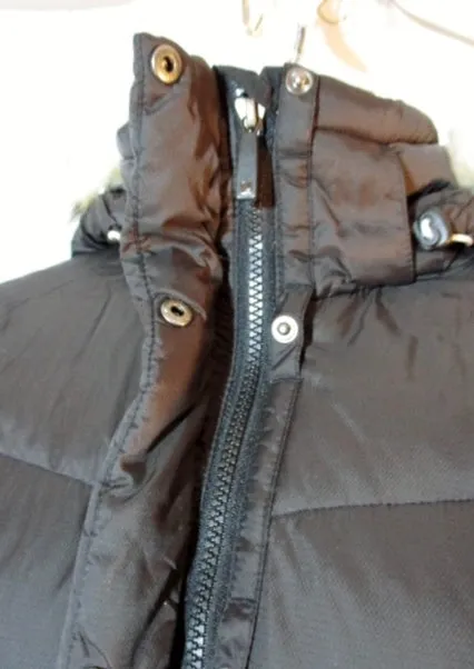 LOLE LONG DOWN PUFFER JACKET Coat Parka BROWN 2 Hood Womens