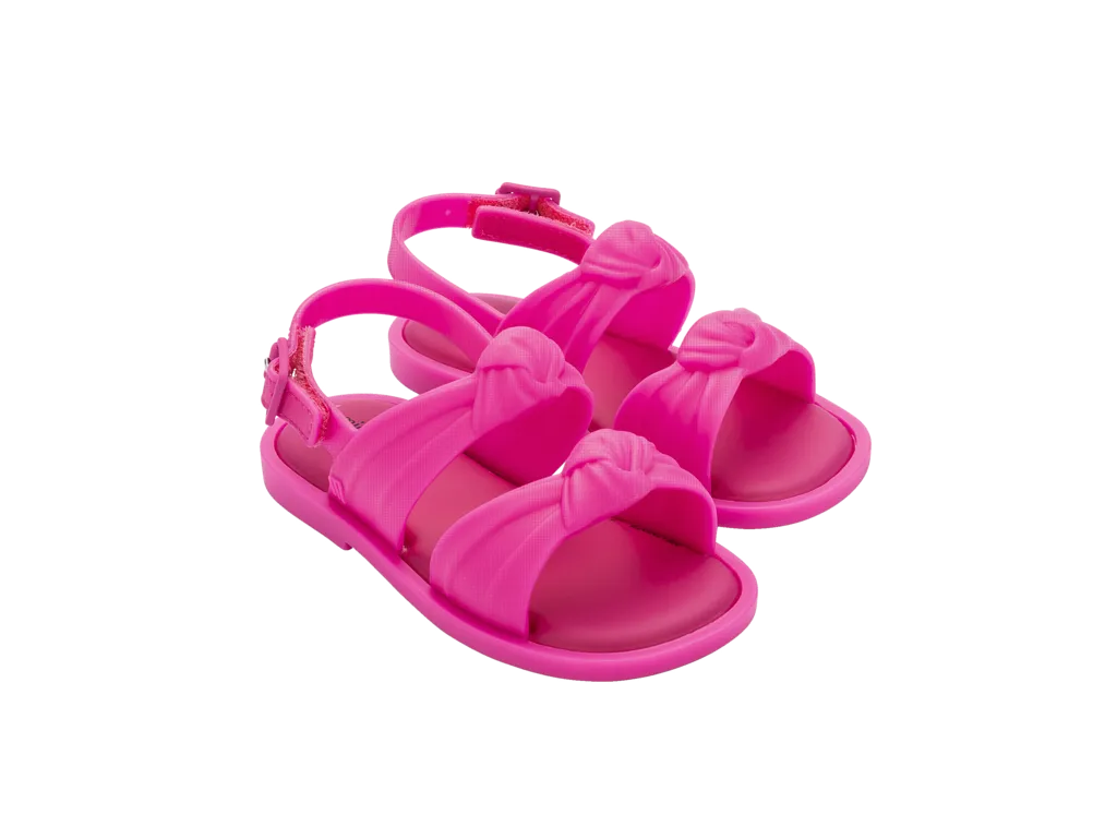 Mini Melissa Velvet Sandal BB - Dark Pink