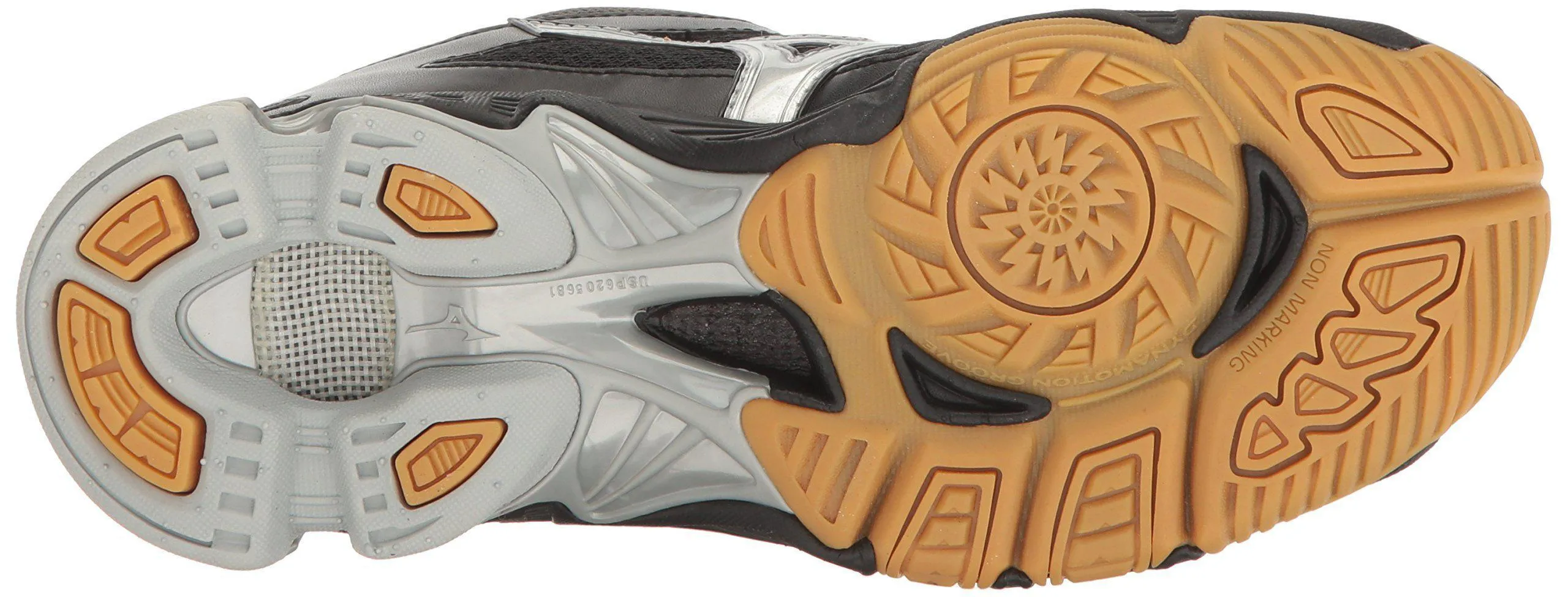 Mizuno Wave Bolt 6 Womens Volleyball Shoes, Black/Silver, 8 B US