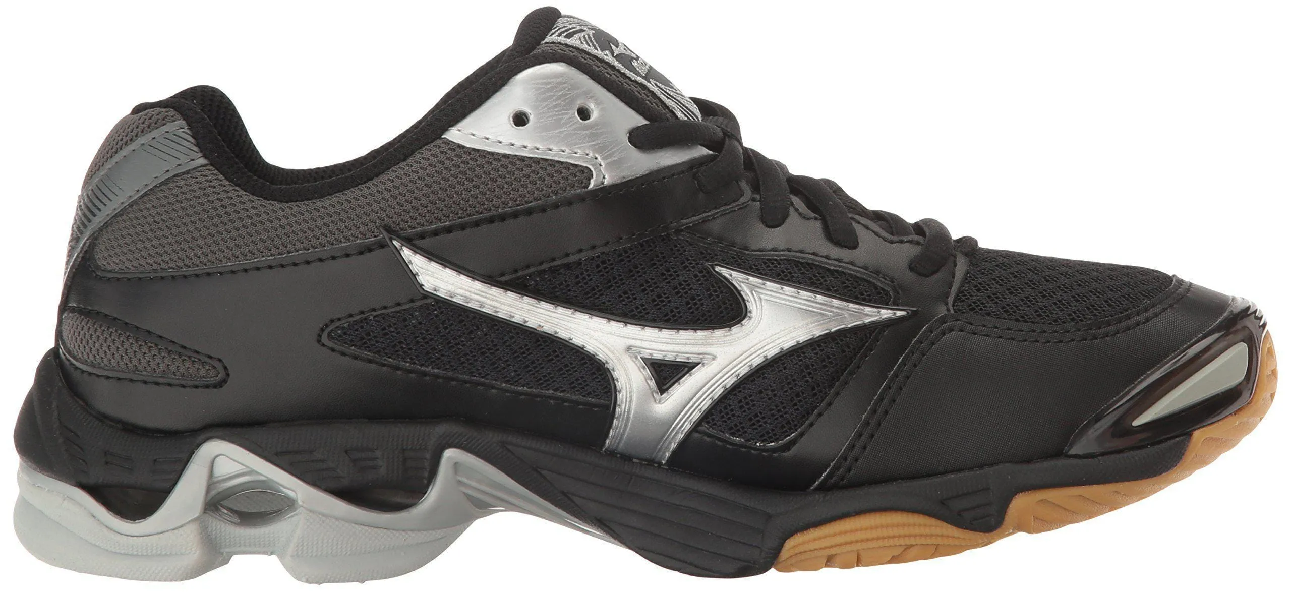 Mizuno Wave Bolt 6 Womens Volleyball Shoes, Black/Silver, 8 B US