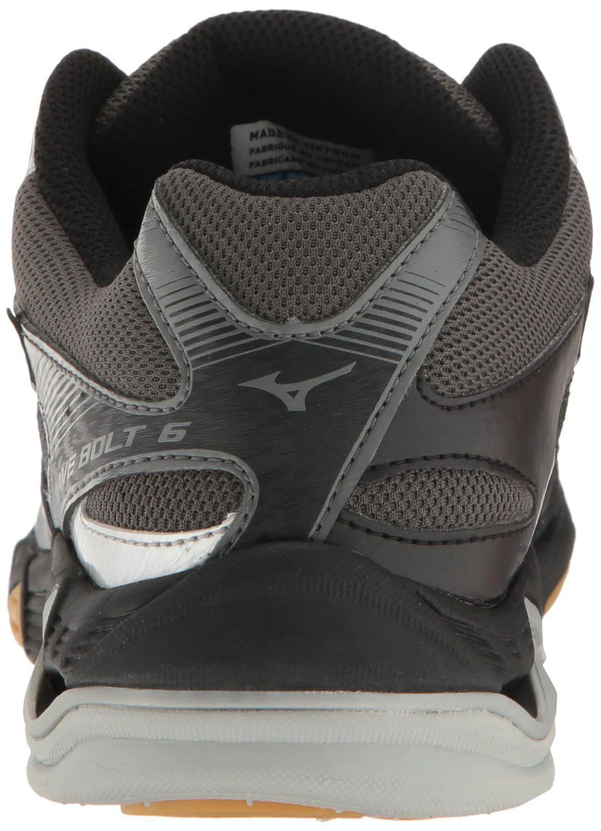 Mizuno Wave Bolt 6 Womens Volleyball Shoes, Black/Silver, 8 B US