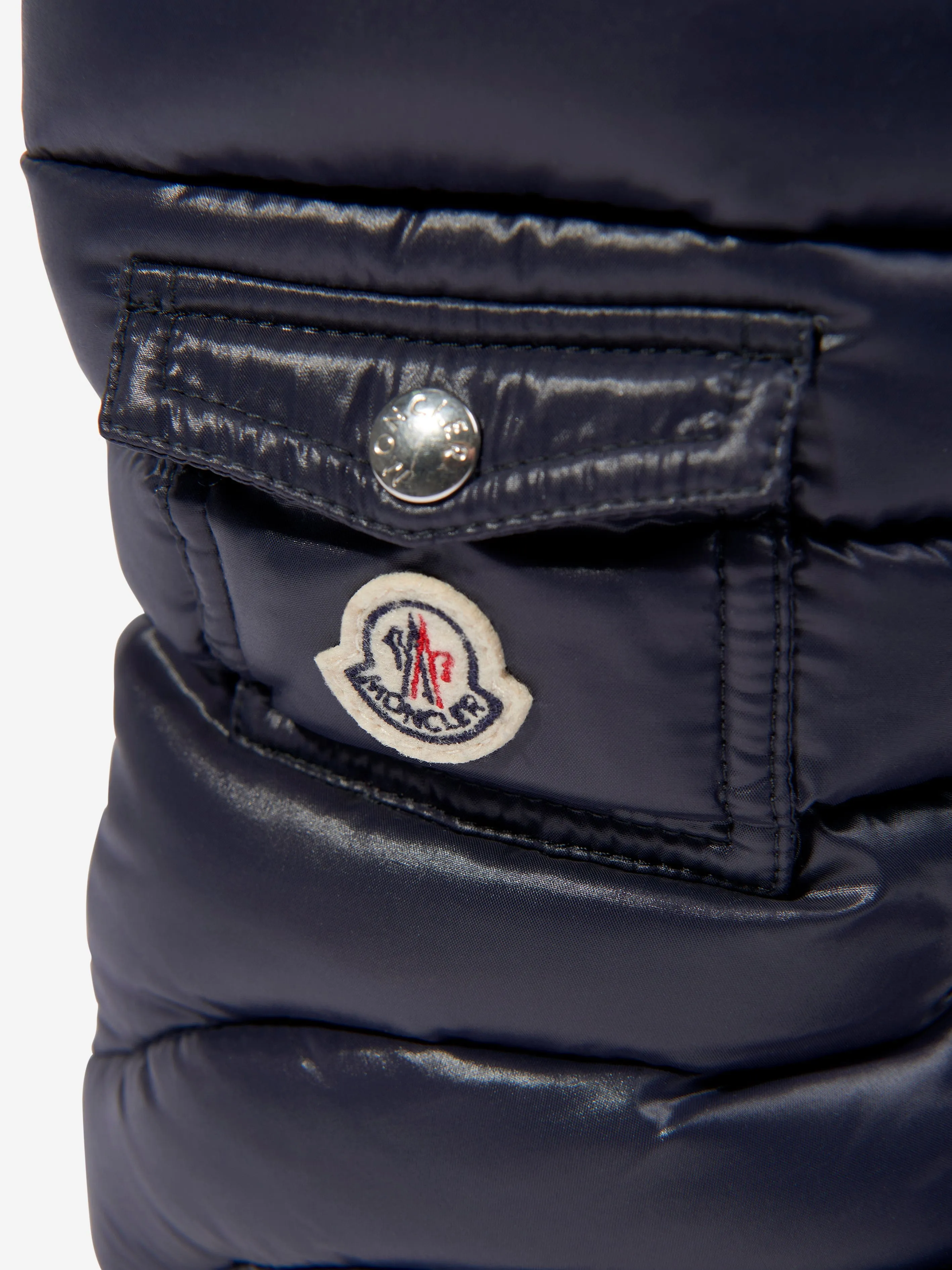 Moncler Enfant Kids Down Padded Petit Gaia Pocket Snow Boots in Navy