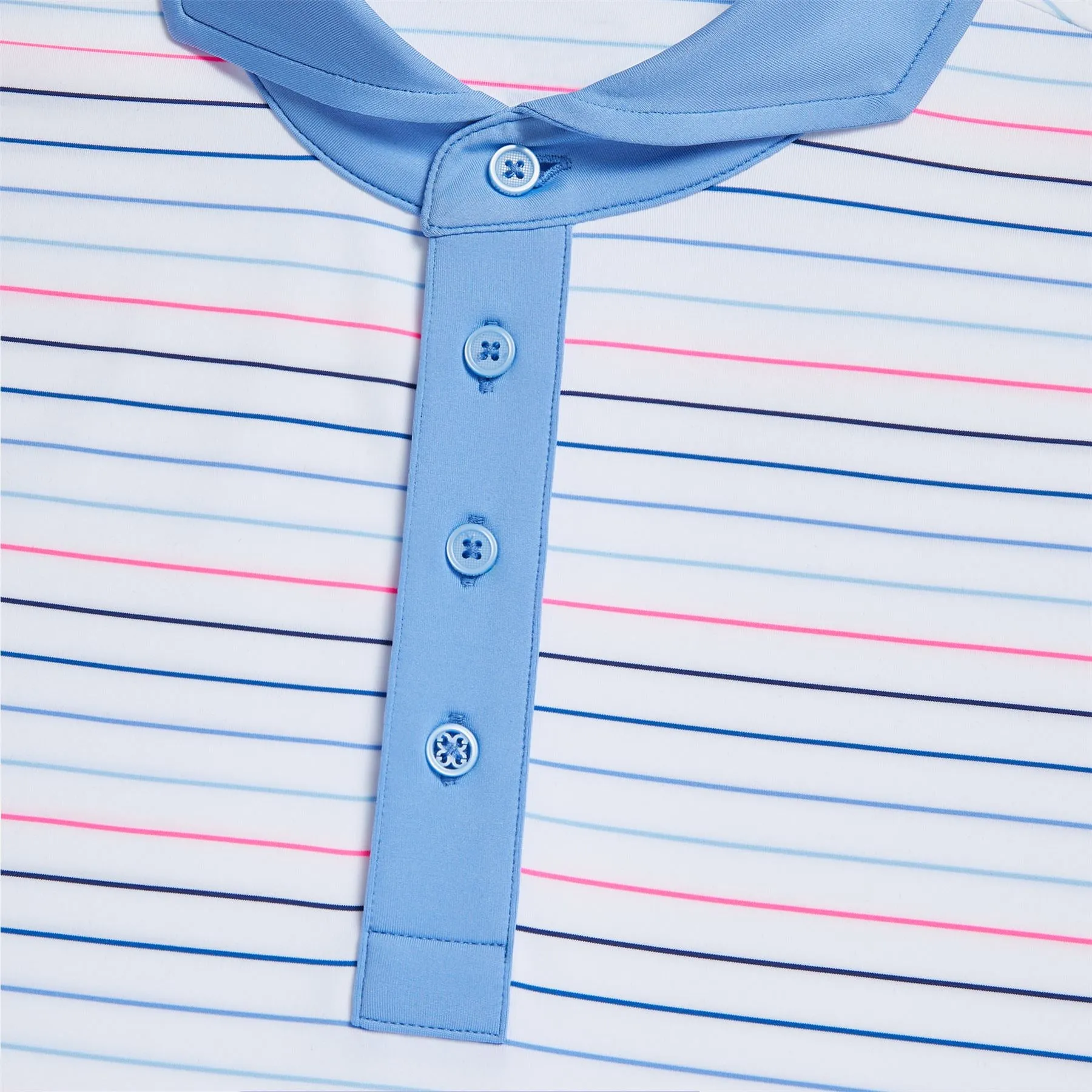 Multi Stripe Tech Jersey Polo Snow - SS24