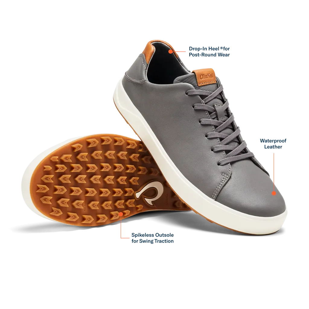Olukai Men's Wai'alae Golf Shoes- Stone