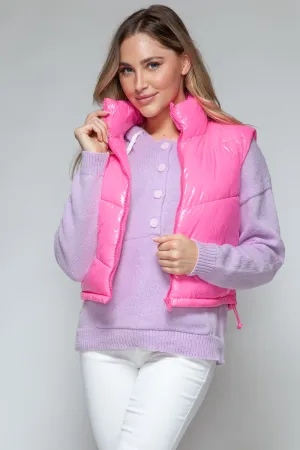Pink Puffer Quilted Vest