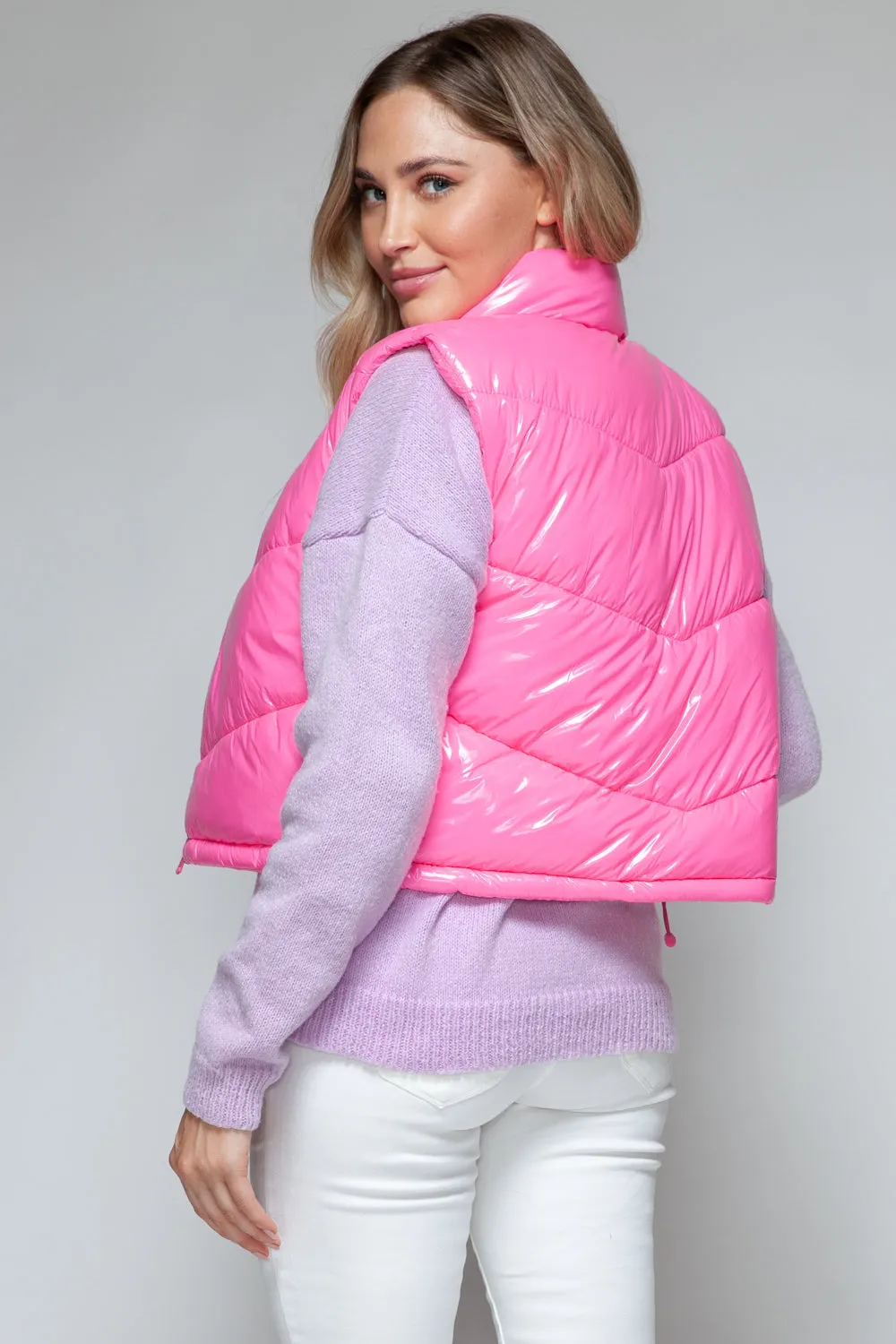 Pink Puffer Quilted Vest