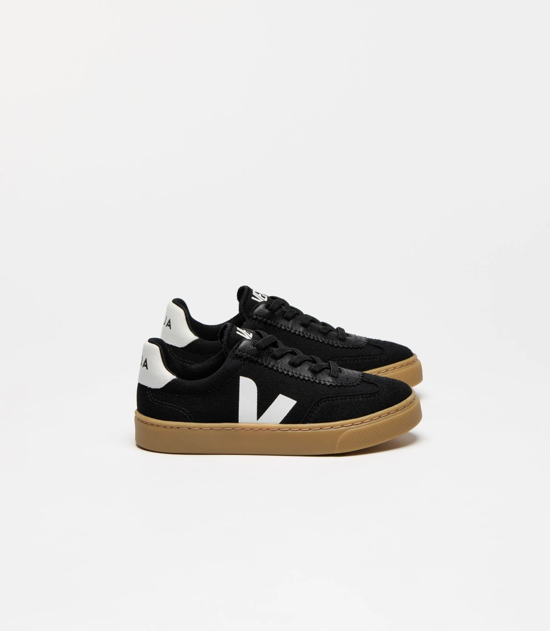 Volley Canvas Sneaker in Black / White / Natural