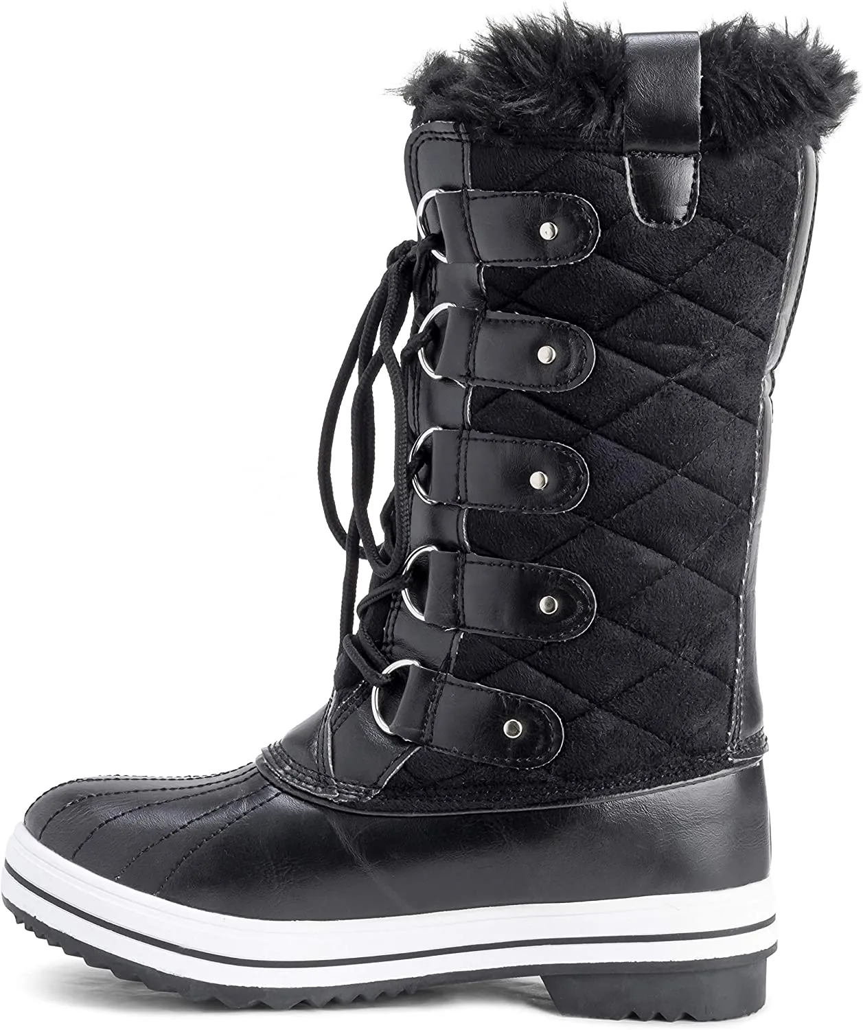 Waterproof Black Suede Tall Winter Snow Boots