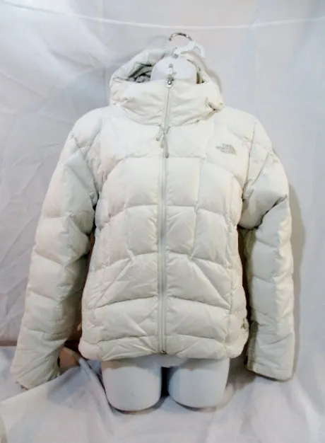 Womens THE NORTH FACE 600 Series DOWN JACKET Coat Puffer WHITE M FULL ZIP