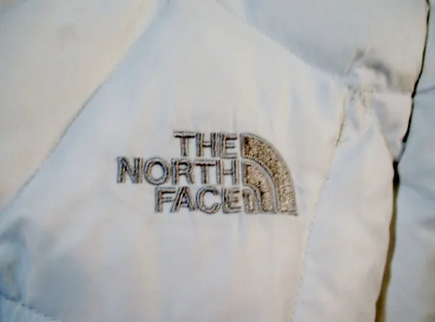 Womens THE NORTH FACE 600 Series DOWN JACKET Coat Puffer WHITE M FULL ZIP