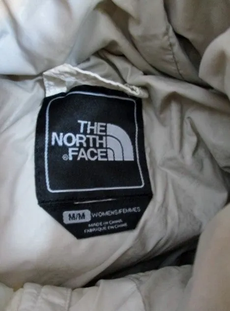 Womens THE NORTH FACE 600 Series DOWN JACKET Coat Puffer WHITE M FULL ZIP