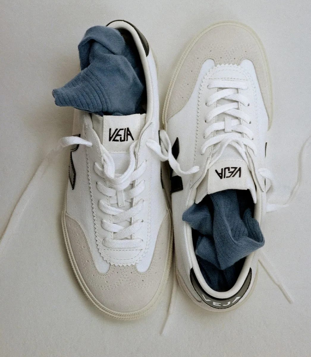 Women's Volley Canvas Sneaker in White / Black