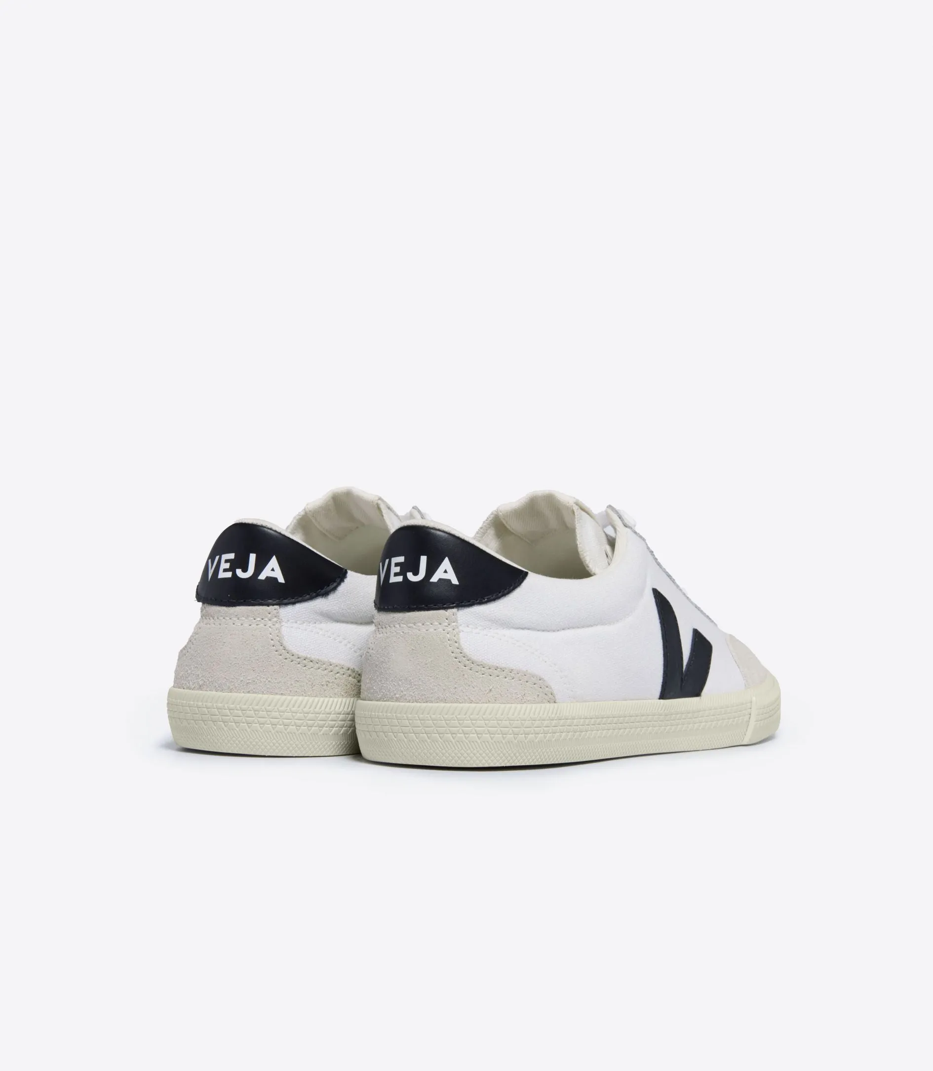 Women's Volley Canvas Sneaker in White / Black