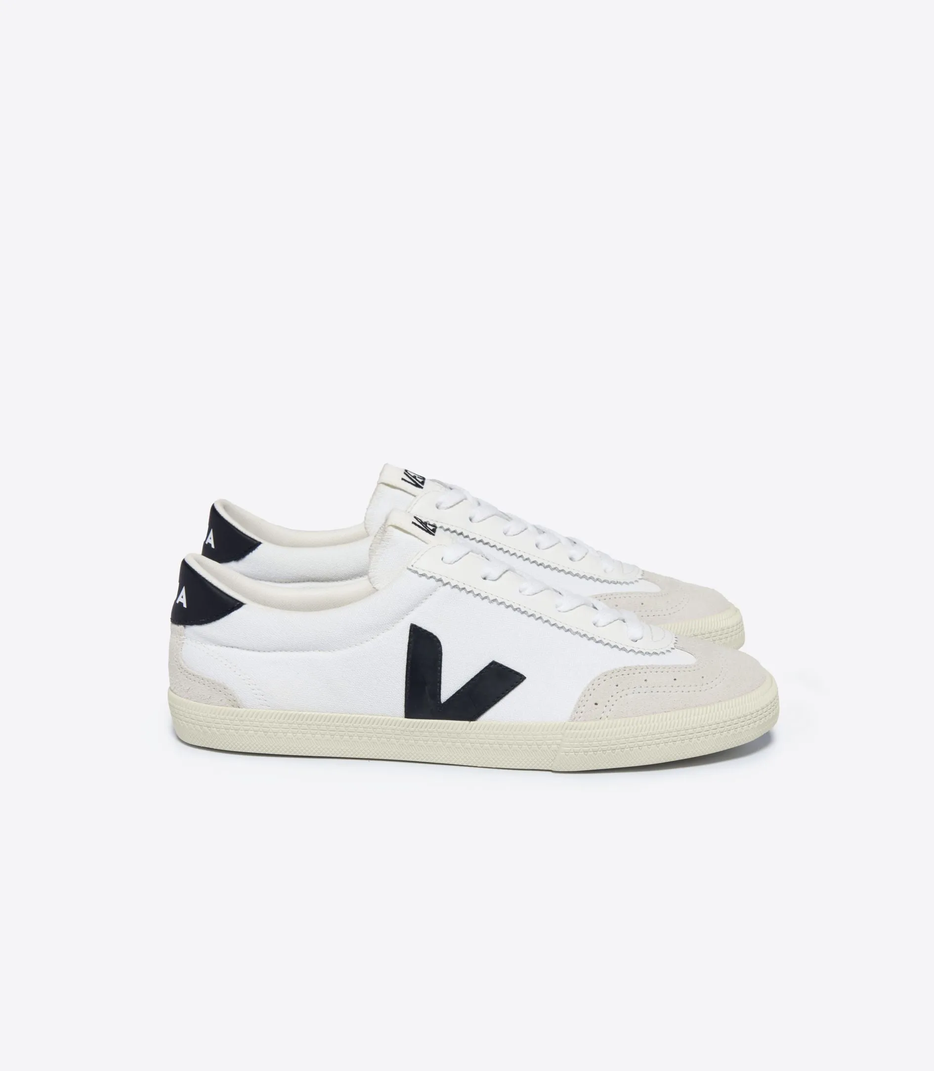 Women's Volley Canvas Sneaker in White / Black